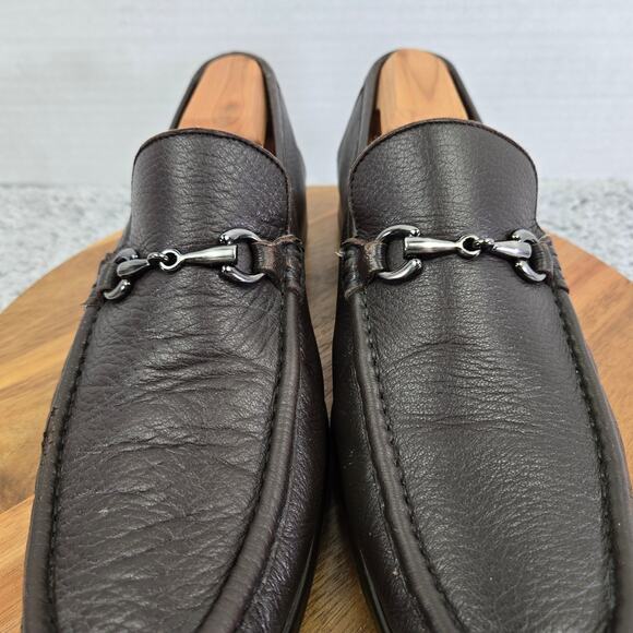 Bruno Magli Mens 11M Massyf Dark Brown Leather Business Casual Horsebit Loafer